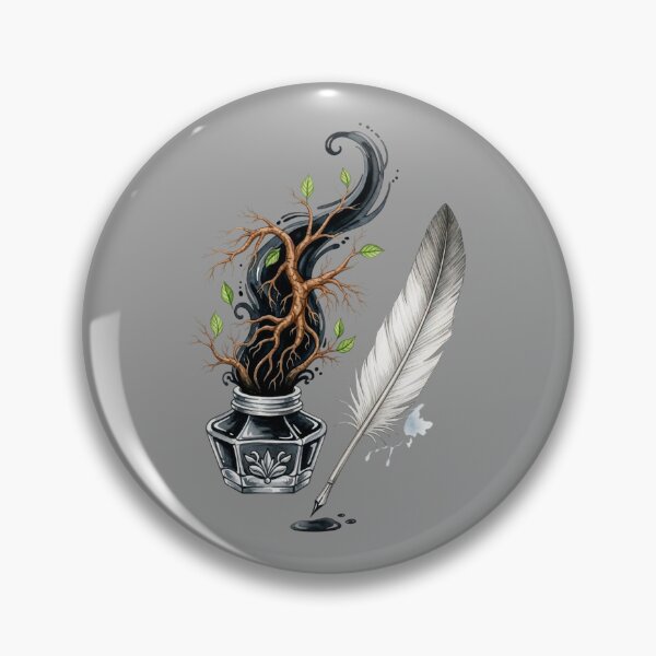 Item preview, Magic Inkwell & Tree - Fantasy Writer Quill Illustration designed and sold by Credisaim.