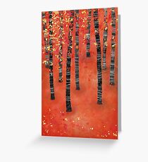 Birches - Autumn Woodland Abstract Landscape Greeting Card