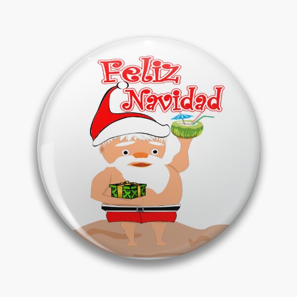 Item preview, Feliz Navidad with Santa at the beach enjoying a tropical holidays designed and sold by Verle-art.