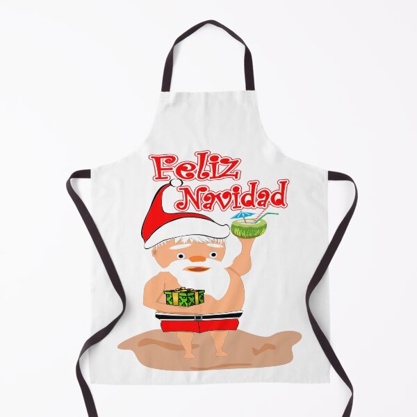 Item preview, Feliz Navidad with Santa at the beach enjoying a tropical holidays designed and sold by Verle-art.