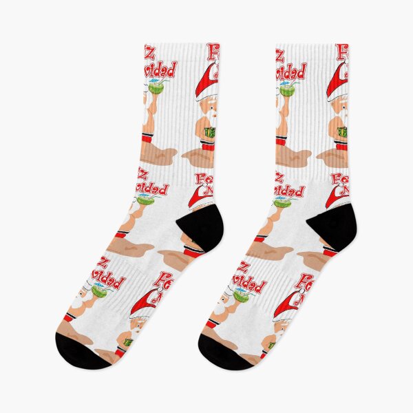 Item preview, Feliz Navidad with Santa at the beach enjoying a tropical holidays designed and sold by Verle-art.