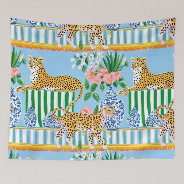 Item preview, Preppy cheetahs, ginger jars and cabana stripes designed and sold by SophieClimaArt.