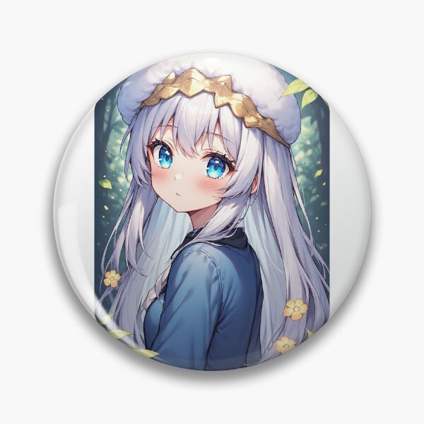 Artikelvorschau, Anime-Mädchen mit weißen Haaren und blauen Augen entworfen und verkauft von Kawaii Fantasy.