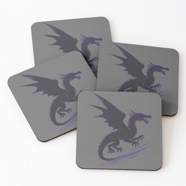 Item preview, Shadowflight Dragon – Monochrome Fantasy Beast, Violet Outline designed and sold by MattC_Design.