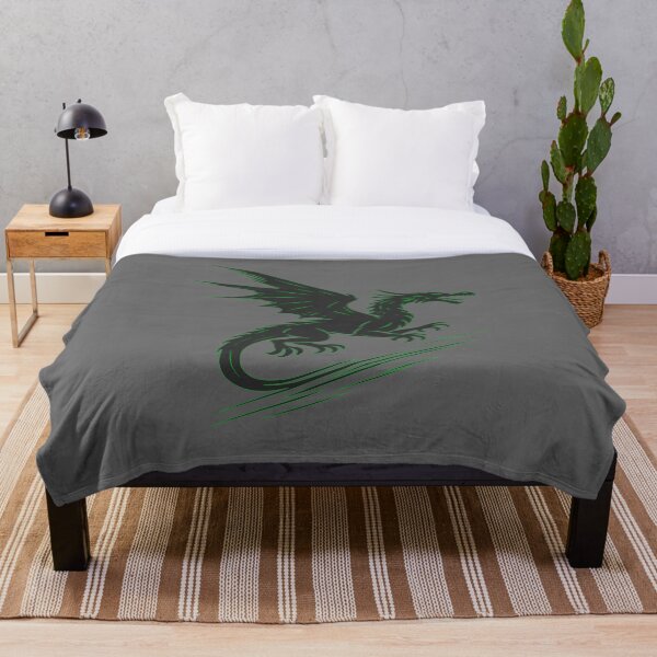 Item preview, Dragón de Vuelo Sombrío – Bestia de fantasía monocromática, contorno verde designed and sold by MattC_Design.