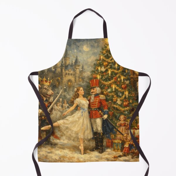 Item preview, Elegant Victorian Nutcracker Christmas Scene Painting – Clara, Nutcracker Prince, Mouse King, Grandfather Clock & Castle designed and sold by SezzyDesigns.