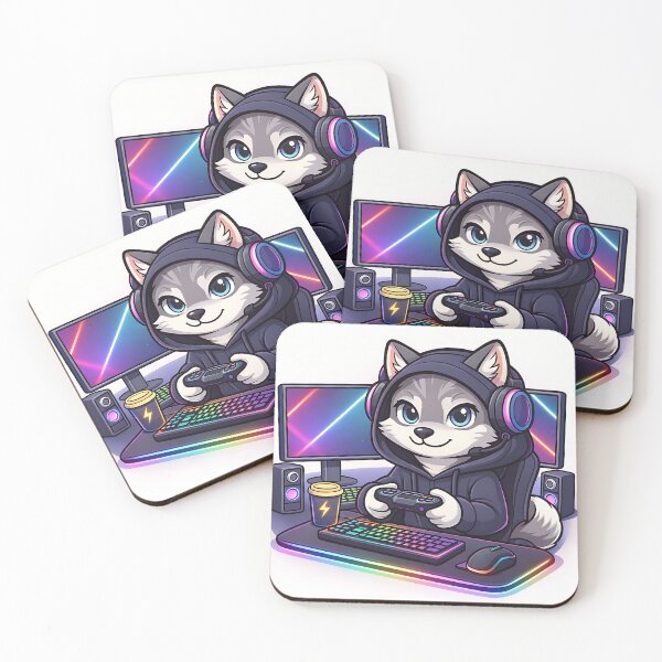 Item preview, Cute Wolf Gamer designed and sold by PawsGiggles.