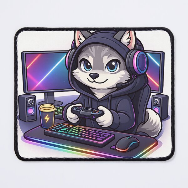 Item preview, Cute Wolf Gamer designed and sold by PawsGiggles.