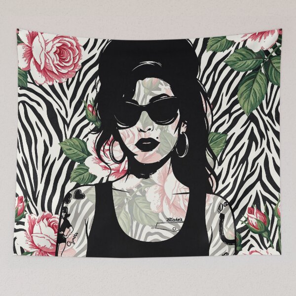 Item preview, Amy  Retro Floral & Zebra Pop Art designed and sold by Hen-C-Art.