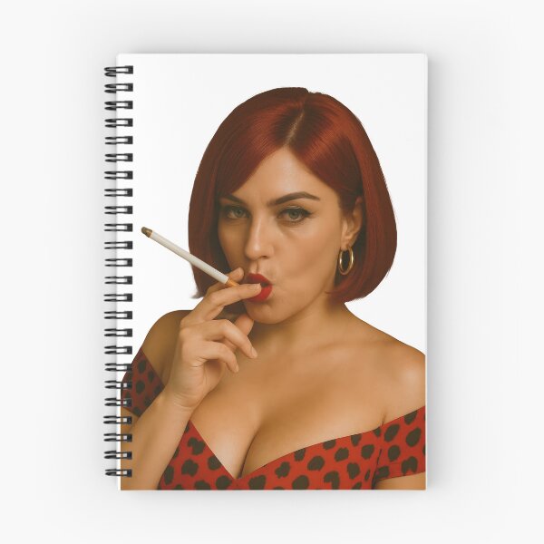 Item preview, Retro Glamorous Woman with Red Hair and Cigarette in Leopard Dress. designed and sold by Spark2Seduction.