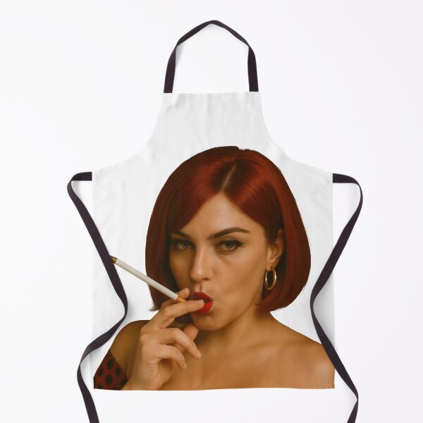 Item preview, Retro Glamorous Woman with Red Hair and Cigarette in Leopard Dress. designed and sold by Spark2Seduction.