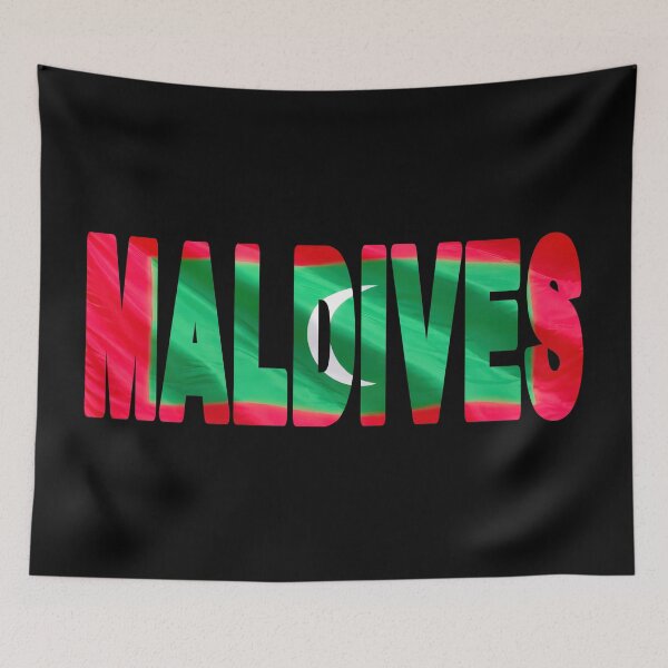 Item preview, MALDIVES - Flag Flying in Wind cut to Letters Souvenir Sticker Shirt designed and sold by Adam Gormley.