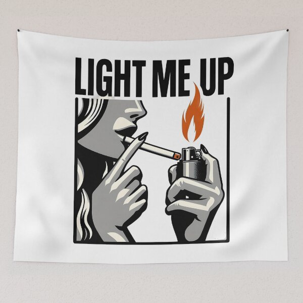Item preview, Light Me Up Retro Smoking Woman with Lighter Flame Art. designed and sold by Spark2Seduction.