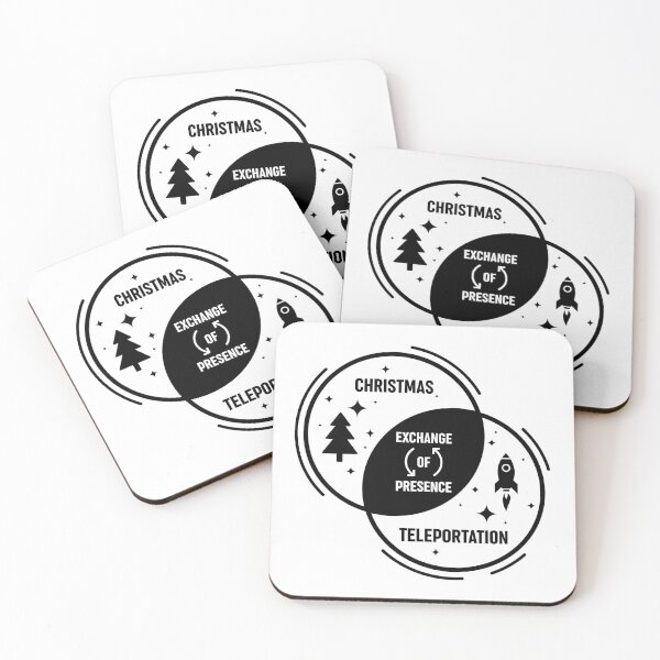 Item preview, Exchange of Presence - Funny Christmas Venn Diagram - Black Print designed and sold by Josh Meyer Designs.