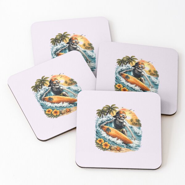 Item preview, Skeleton surfs the wave at sunset designed and sold by Taoufik79-shop.