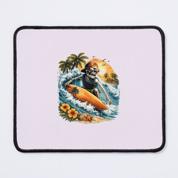 Item preview, Skeleton surfs the wave at sunset designed and sold by Taoufik79-shop.