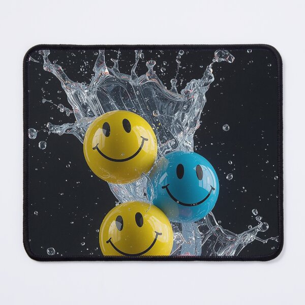 Item preview, 3D Smiley Face Emoji Water Splash – Colorful Emoji Balls CGI Art designed and sold by Impact-Art.