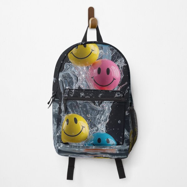 Item preview, 3D Smiley Face Emoji Water Splash – Colorful Emoji Balls CGI Art designed and sold by Impact-Art.