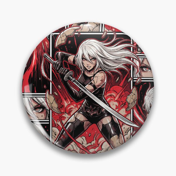 Artikelvorschau, A2 NieR Automata YoRHa Nr. 2 Typ A Android Weißes Haar Katana Pod 042 Pascal Village Vergnügungspark 2B 9S Ende E Fan Art Portrait Poster T-Shirt Sticker Geschenk entworfen und verkauft von Senpaiwaves.