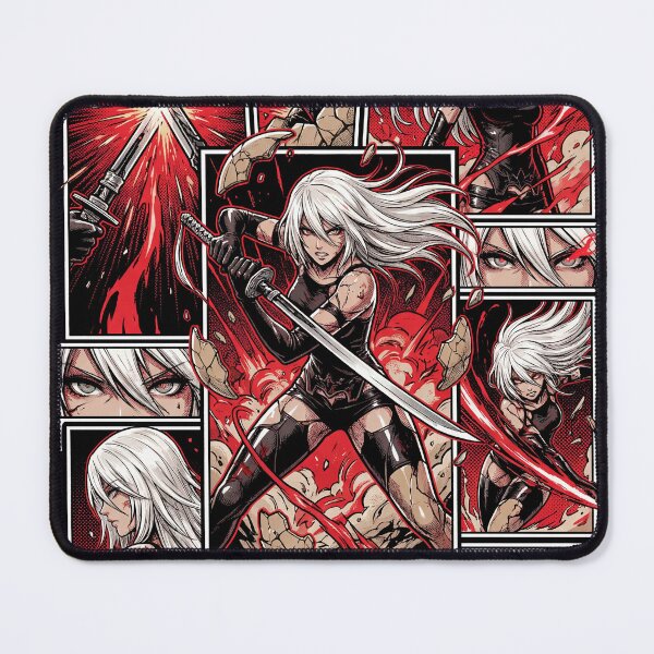 Item preview, A2 NieR Automata YoRHa No.2 Type A Android White Hair Katana Pod 042 Pascal Village Amusement Park 2B 9S Ending E Fan Art Portrait Poster T-Shirt Sticker Gift designed and sold by Senpaiwaves.