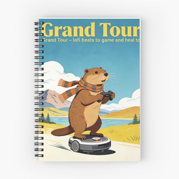 Item preview, Grand Tour Lofi Gamer Poster | Cute Marmot on Robot Vacuum | Retro Travel Aesthetic Whimsical Art designed and sold by Cherrydora.
