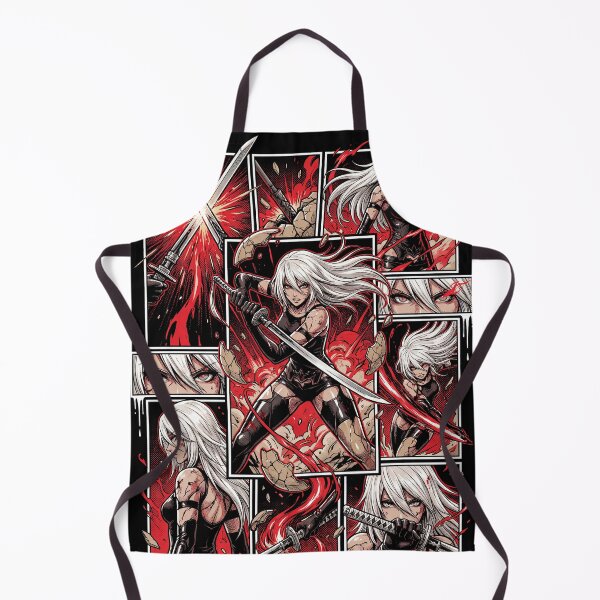 Item preview, A2 NieR Automata YoRHa No.2 Type A Android White Hair Katana Pod 042 Pascal Village Amusement Park 2B 9S Ending E Fan Art Portrait Poster T-Shirt Sticker Gift designed and sold by Senpaiwaves.