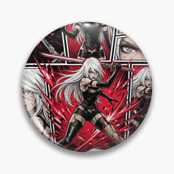 Artikelvorschau, A2 NieR Automata YoRHa Nr. 2 Typ A Android Weißes Haar Katana Pod 042 Pascal Village Vergnügungspark 2B 9S Ende E Fan Art Portrait Poster T-Shirt Sticker Geschenk entworfen und verkauft von Senpaiwaves.