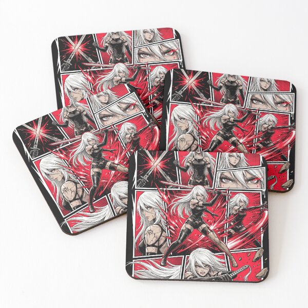 Item preview, A2 NieR Automata YoRHa No.2 Type A Android White Hair Katana Pod 042 Pascal Village Amusement Park 2B 9S Ending E Fan Art Portrait Poster T-Shirt Sticker Gift designed and sold by Senpaiwaves.