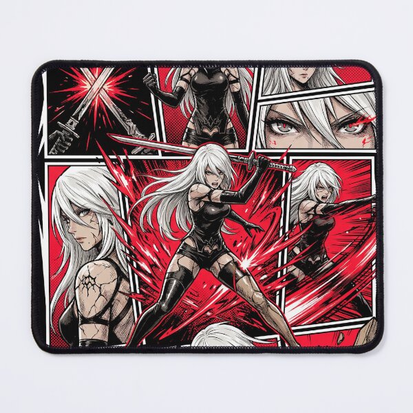 Item preview, A2 NieR Automata YoRHa No.2 Type A Android White Hair Katana Pod 042 Pascal Village Amusement Park 2B 9S Ending E Fan Art Portrait Poster T-Shirt Sticker Gift designed and sold by Senpaiwaves.