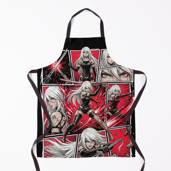 Item preview, A2 NieR Automata YoRHa No.2 Type A Android White Hair Katana Pod 042 Pascal Village Amusement Park 2B 9S Ending E Fan Art Portrait Poster T-Shirt Sticker Gift designed and sold by Senpaiwaves.
