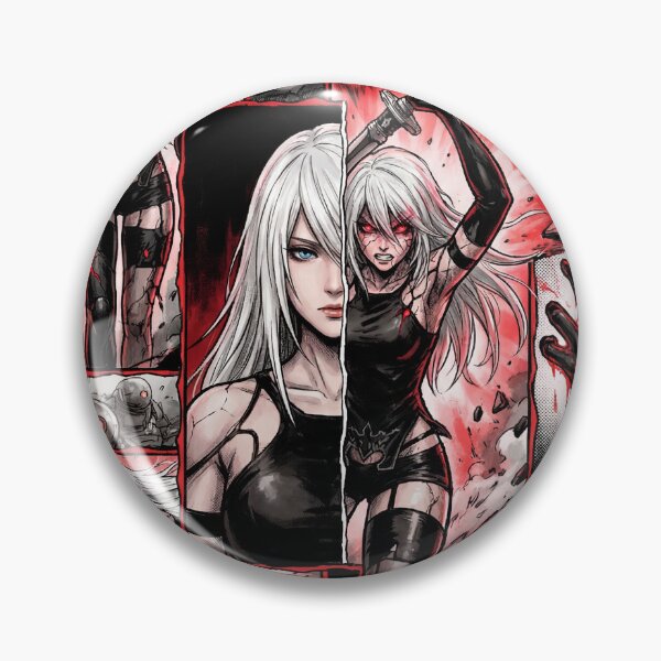 Artikelvorschau, A2 NieR Automata YoRHa Nr. 2 Typ A Android Weißes Haar Katana Pod 042 Pascal Village Vergnügungspark 2B 9S Ende E Fan Art Portrait Poster T-Shirt Sticker Geschenk entworfen und verkauft von Senpaiwaves.
