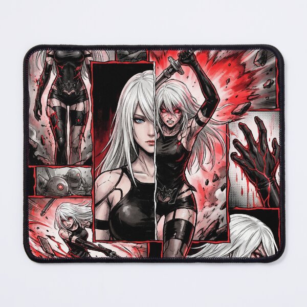 Artikelvorschau, A2 NieR Automata YoRHa Nr. 2 Typ A Android Weißes Haar Katana Pod 042 Pascal Village Vergnügungspark 2B 9S Ende E Fan Art Portrait Poster T-Shirt Sticker Geschenk entworfen und verkauft von Senpaiwaves.