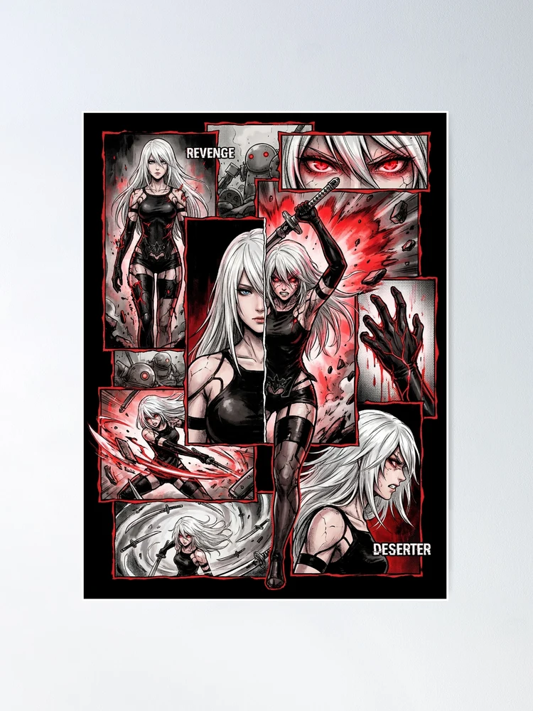 A2 NieR Automata YoRHa No.2 Type A Android White Hair Katana Pod