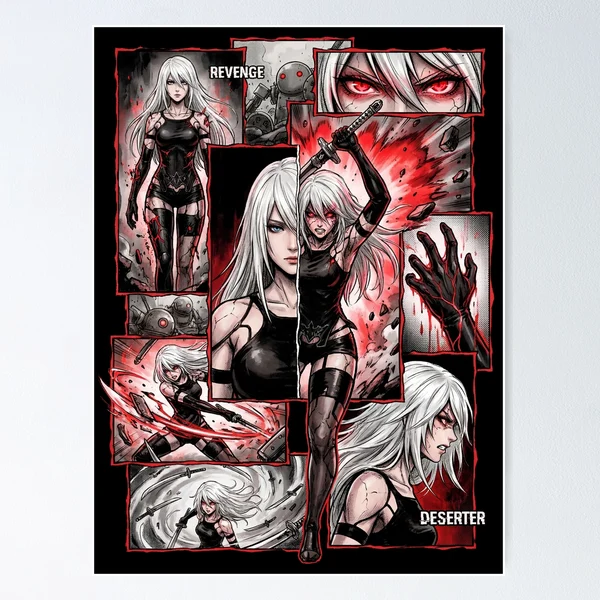 A2 NieR Automata YoRHa No.2 Type A Android White Hair Katana Pod