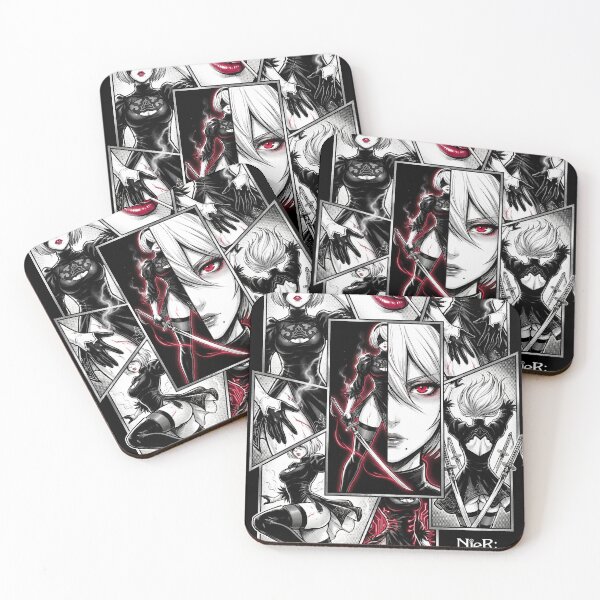 Item preview, 2B NieR Automata YoRHa No.2 Type B Android Blindfold White Hair Katana Pod 153 9S Pascal Village Amusement Park Ending E Fan Art Portrait Poster T-Shirt Sticker Gift designed and sold by Senpaiwaves.