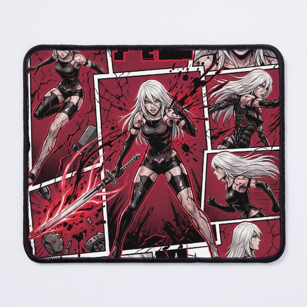 Item preview, A2 NieR Automata YoRHa No.2 Type A Android White Hair Katana Pod 042 Pascal Village Amusement Park 2B 9S Ending E Fan Art Portrait Poster T-Shirt Sticker Gift designed and sold by Senpaiwaves.