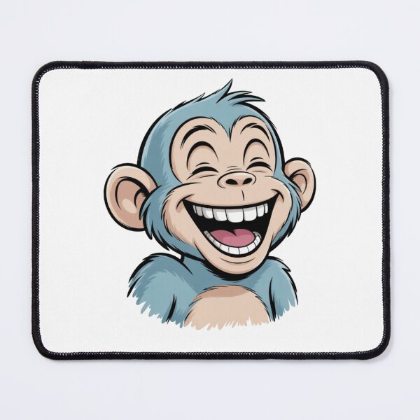 Item preview, Smiling Blue Monkey Face – Cute Cartoon Animal Art designed and sold by Dospart.