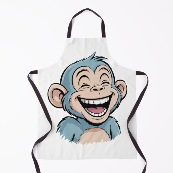 Item preview, Smiling Blue Monkey Face – Cute Cartoon Animal Art designed and sold by Dospart.