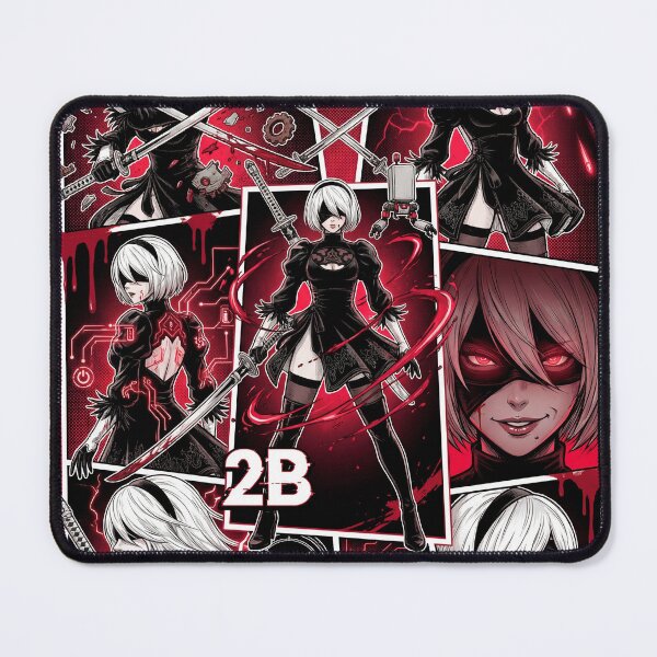 Item preview, 2B NieR Automata YoRHa No.2 Type B Android Blindfold White Hair Katana Pod 153 9S Pascal Village Amusement Park Ending E Fan Art Portrait Poster T-Shirt Sticker Gift designed and sold by Senpaiwaves.
