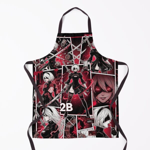 Item preview, 2B NieR Automata YoRHa No.2 Type B Android Blindfold White Hair Katana Pod 153 9S Pascal Village Amusement Park Ending E Fan Art Portrait Poster T-Shirt Sticker Gift designed and sold by Senpaiwaves.