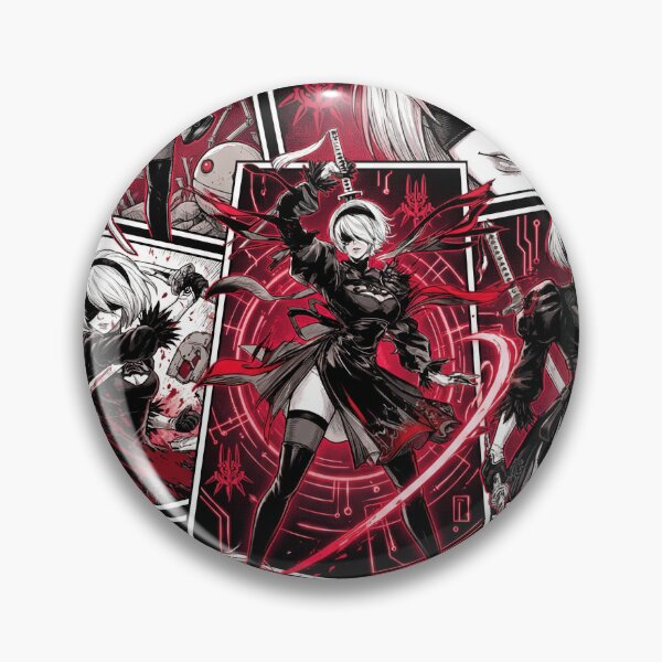Item preview, 2B NieR Automata YoRHa No.2 Type B Android Blindfold White Hair Katana Pod 153 9S Pascal Village Amusement Park Ending E Fan Art Portrait Poster T-Shirt Sticker Gift designed and sold by Senpaiwaves.