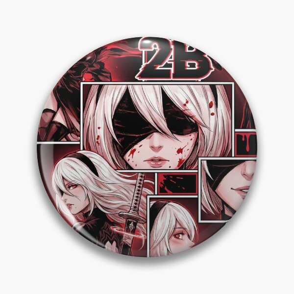 Item preview, 2B NieR Automata YoRHa No.2 Type B Android Blindfold White Hair Katana Pod 153 9S Pascal Village Amusement Park Ending E Fan Art Portrait Poster T-Shirt Sticker Gift designed and sold by Senpaiwaves.