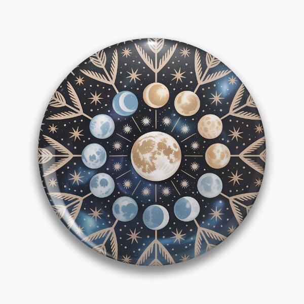 Item preview, Celestial Moon Phase Snowflake Mandala | Mystical Cosmic Art designed and sold by triyambaka designs.