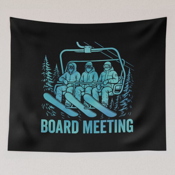 Item preview, Board Meeting Funny Snowboarding Winter Sports Pun designed and sold by Mason-Pride.