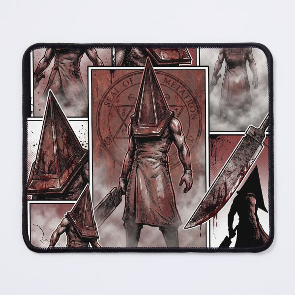 Item preview, Pyramid Head Silent Hill 2 Remake Horror Monster Great Knife Red Pyramid Thing Executioner Blue Creek Apartments Lake Toluca Prison Boss Fight Symbolic Fan Art Collage designed and sold by Senpaiwaves.