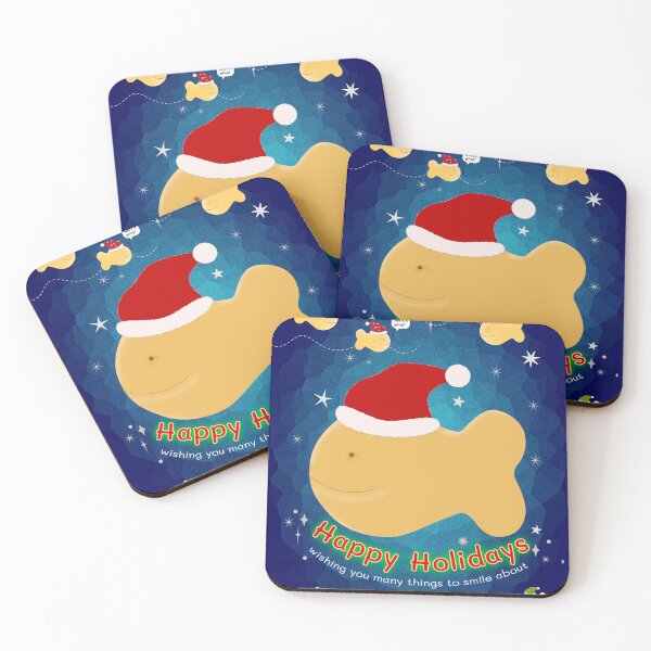 Item preview, Happy Holidays Santa Goldfish Swimming designed and sold by Greatbluewhale3.