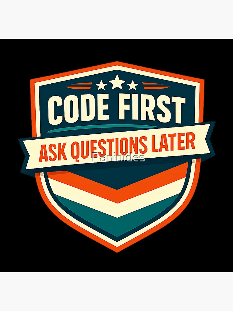 Thumbnail 4 of 4, Clock, Code First Ask Questions Later designed and sold by Paninides.