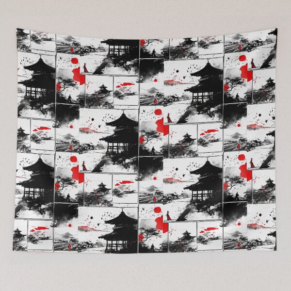 Item preview, Samurai Silence–Sumi-e Art Pattern designed and sold by Szpaku desart .