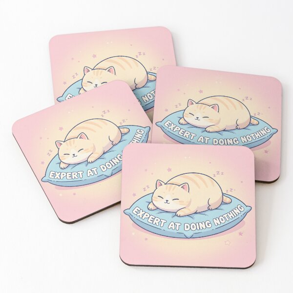 Item preview, Cute Chubby Cat Sleeping on a Blue Pillow designed and sold by homydesign.