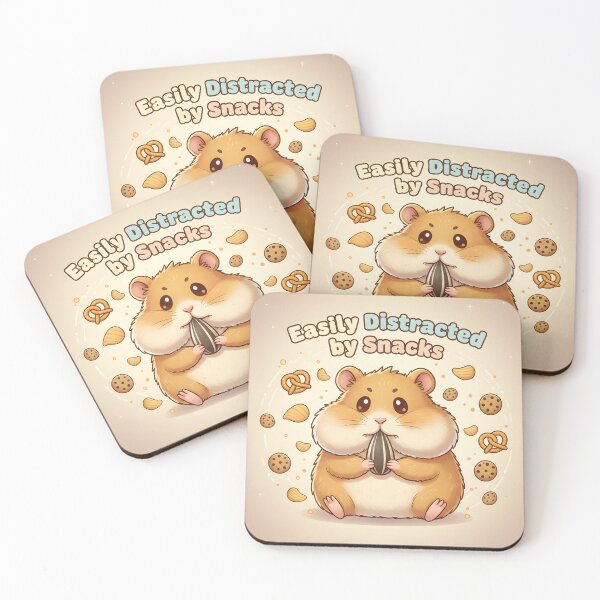 Item preview, Adorable Hamster Eating Sunflower Seed with Floating Snacks designed and sold by homydesign.